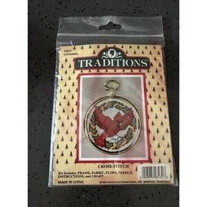 Traditions Cardinal Cross Stitch Kit Christmas‎ Ornament T9311 Sealed Vintage